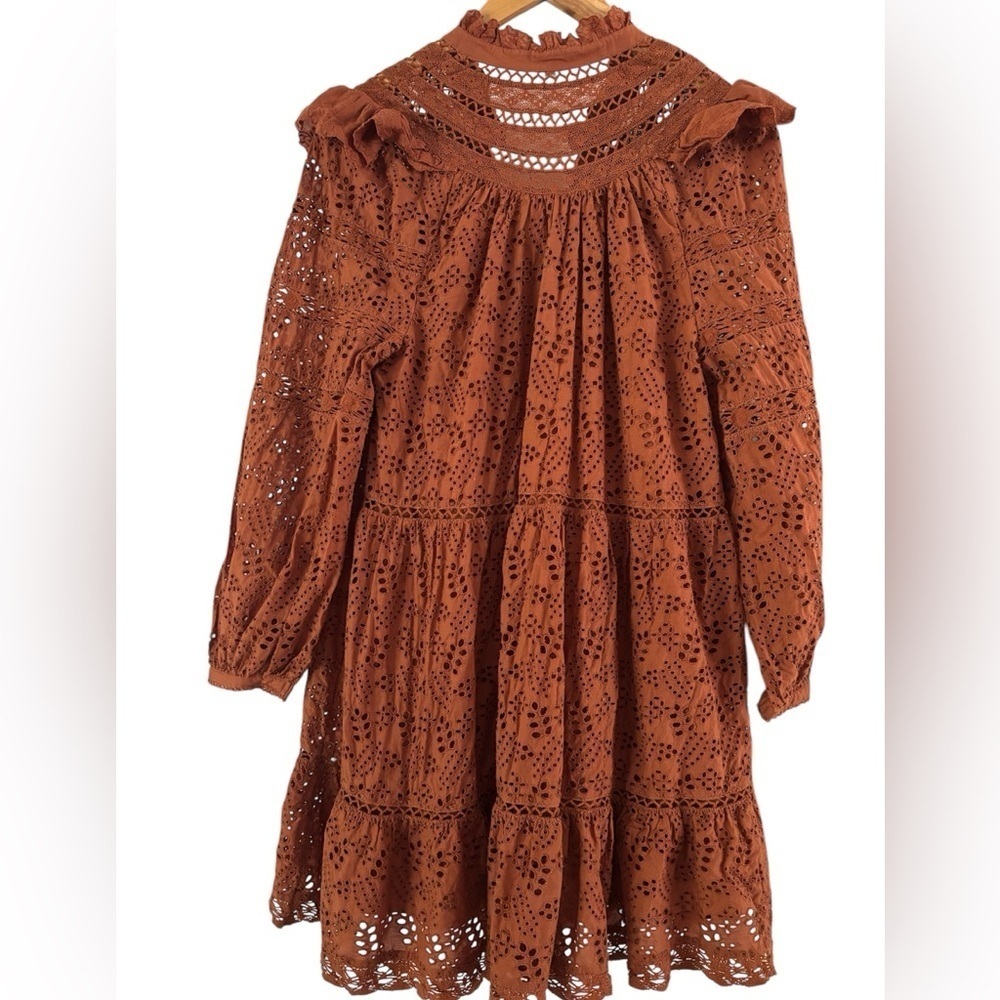 AE77 American Eagle Eyelet Long Sleeve Dress NWOT - Picture 2 of 3